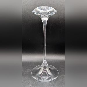 Kosta Boda Fanfare 9" Crystal Taper Candle Stick Holder, Kjell Engman Signed
